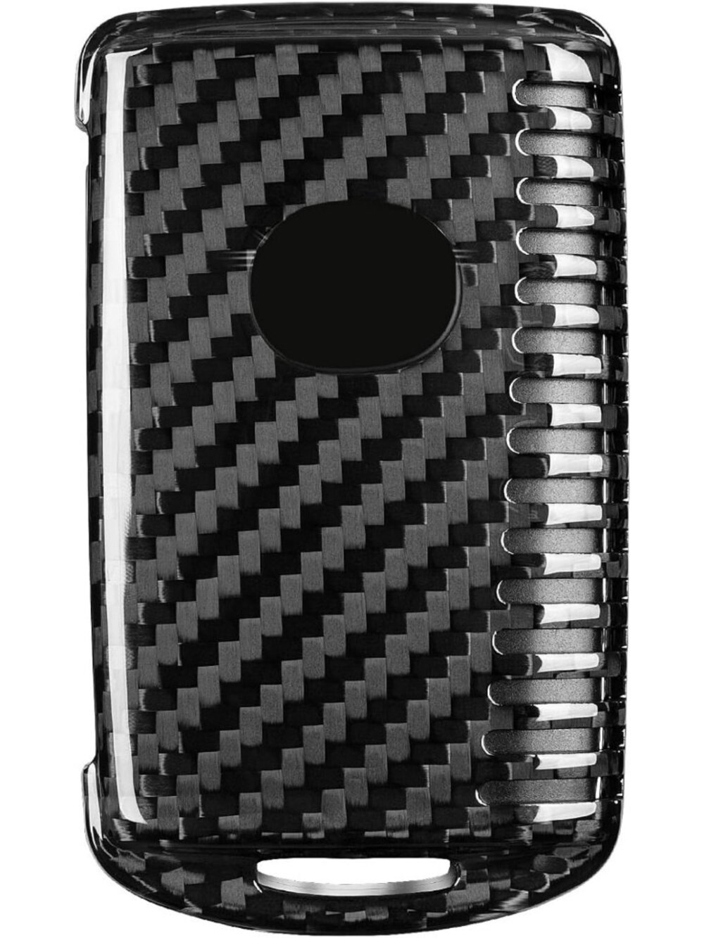 Carbon Fiber Key Fob Cover with Keychain for Mazda 3, CX-5, Smart Key Protector